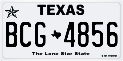 TX license plate BCG4856