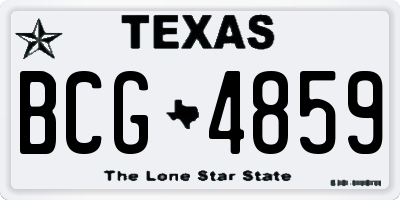 TX license plate BCG4859