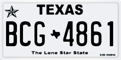 TX license plate BCG4861
