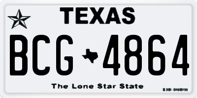 TX license plate BCG4864