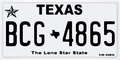 TX license plate BCG4865