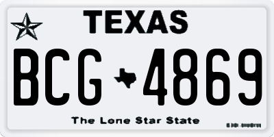 TX license plate BCG4869