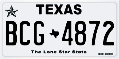 TX license plate BCG4872
