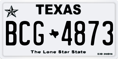 TX license plate BCG4873