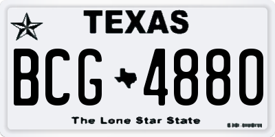 TX license plate BCG4880