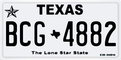 TX license plate BCG4882