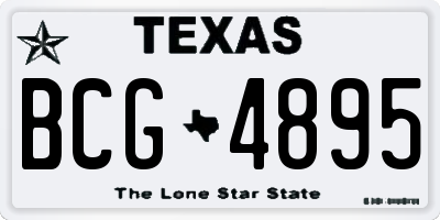 TX license plate BCG4895