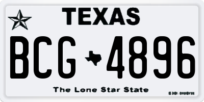 TX license plate BCG4896