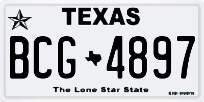 TX license plate BCG4897