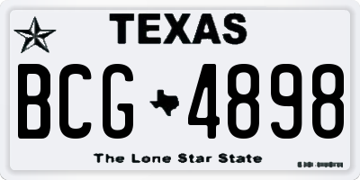 TX license plate BCG4898