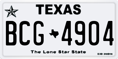 TX license plate BCG4904