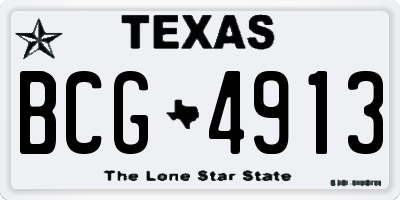 TX license plate BCG4913