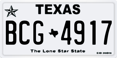 TX license plate BCG4917