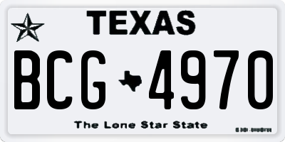 TX license plate BCG4970