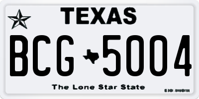 TX license plate BCG5004