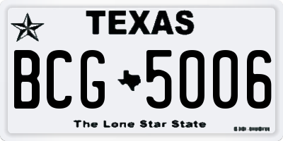 TX license plate BCG5006