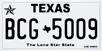 TX license plate BCG5009