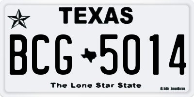 TX license plate BCG5014