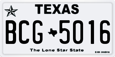 TX license plate BCG5016