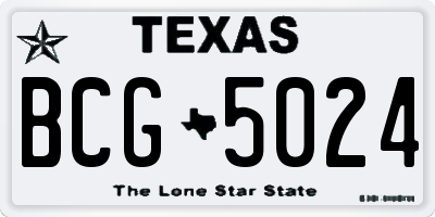 TX license plate BCG5024
