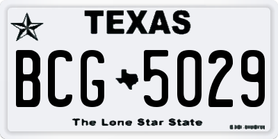TX license plate BCG5029
