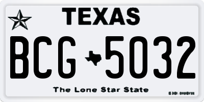 TX license plate BCG5032