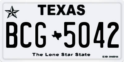 TX license plate BCG5042