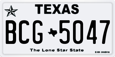 TX license plate BCG5047