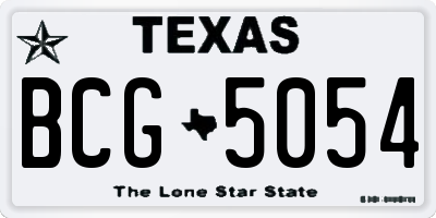 TX license plate BCG5054
