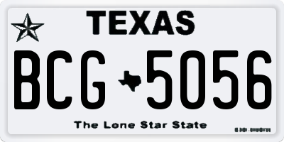 TX license plate BCG5056