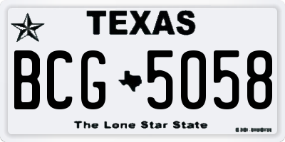TX license plate BCG5058