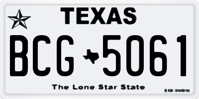 TX license plate BCG5061
