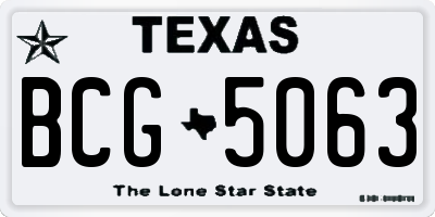 TX license plate BCG5063
