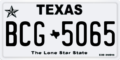 TX license plate BCG5065