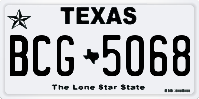 TX license plate BCG5068