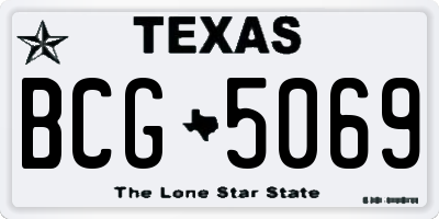 TX license plate BCG5069