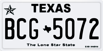 TX license plate BCG5072