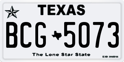 TX license plate BCG5073