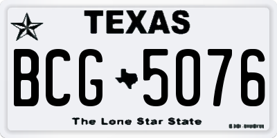 TX license plate BCG5076