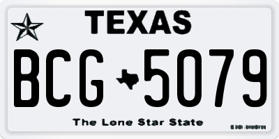 TX license plate BCG5079