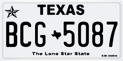 TX license plate BCG5087