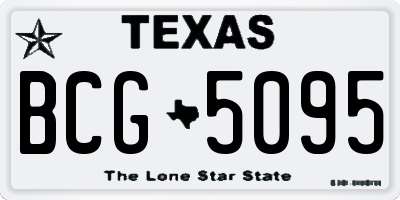 TX license plate BCG5095