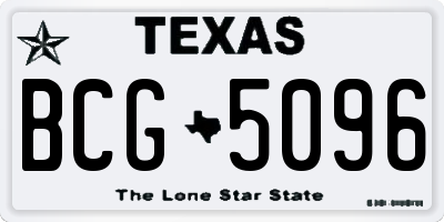 TX license plate BCG5096