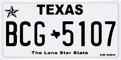 TX license plate BCG5107