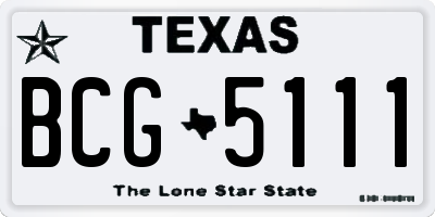 TX license plate BCG5111