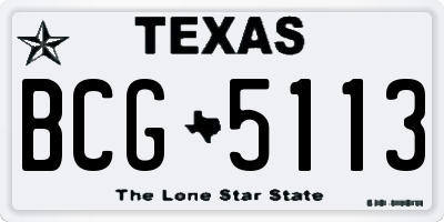TX license plate BCG5113