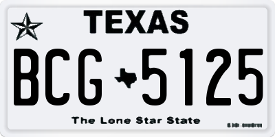 TX license plate BCG5125