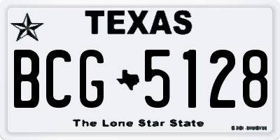 TX license plate BCG5128