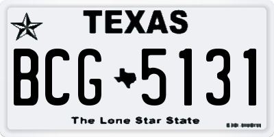 TX license plate BCG5131