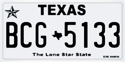 TX license plate BCG5133